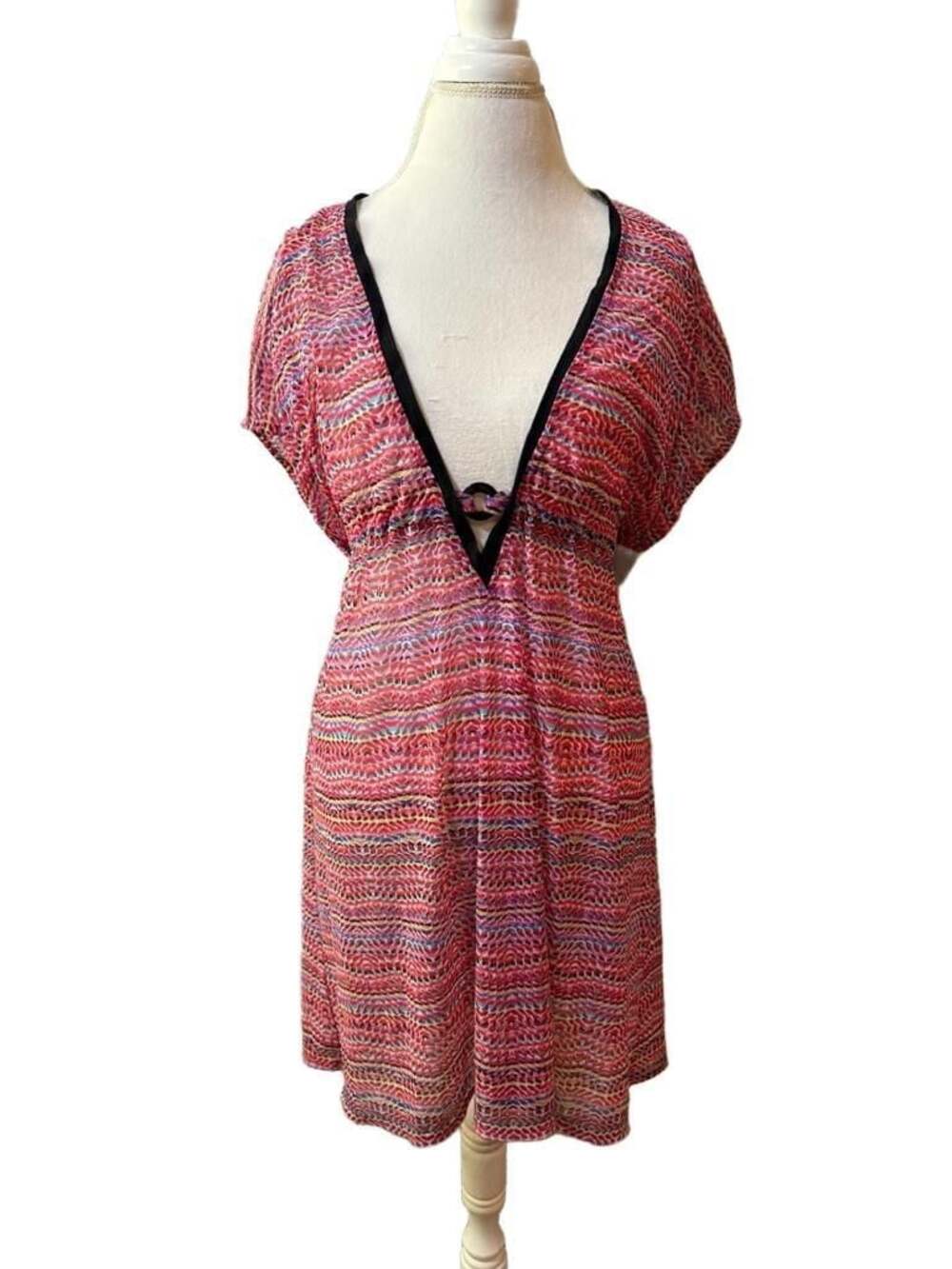 Profile by Gottex Spritz Multi V-Neck Mesh Tunic Cover Up